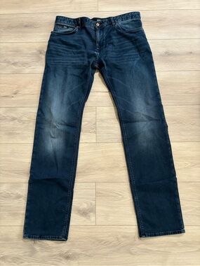 Hugo Boss Men's Dark Blue Straight-Leg Jeans